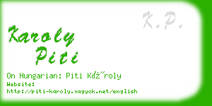 karoly piti business card